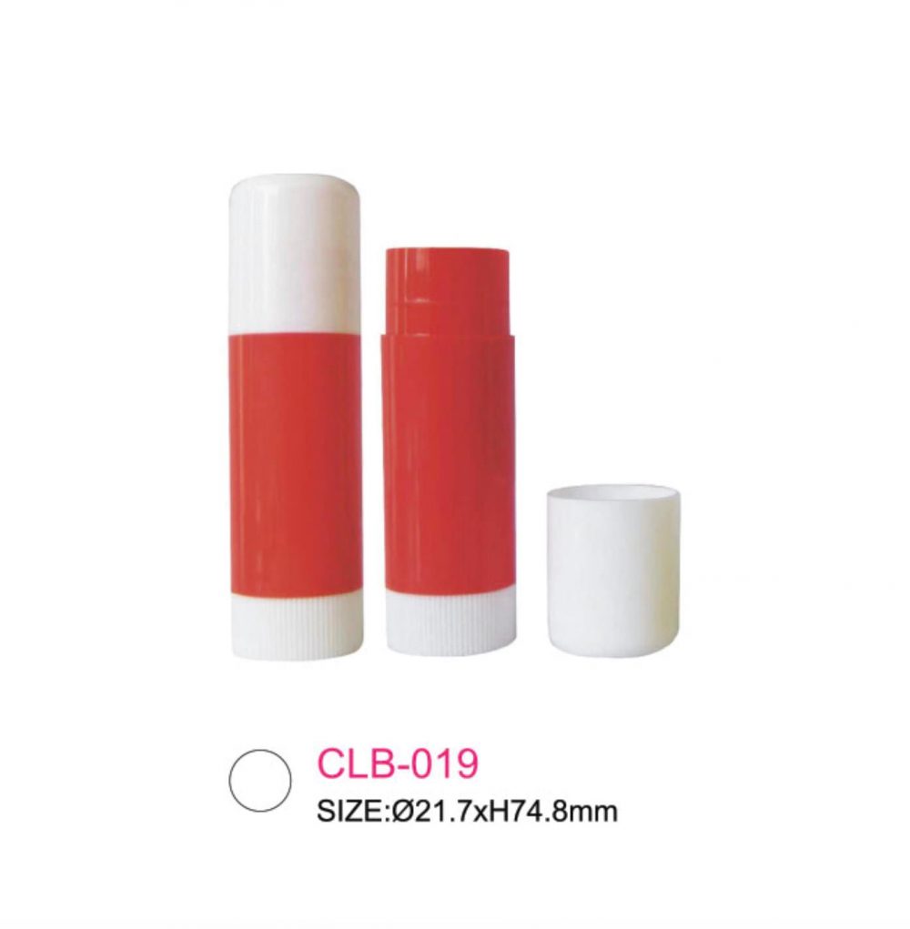 Packaging lip balm warna merah polos tutup putih Kode: CLB-019
