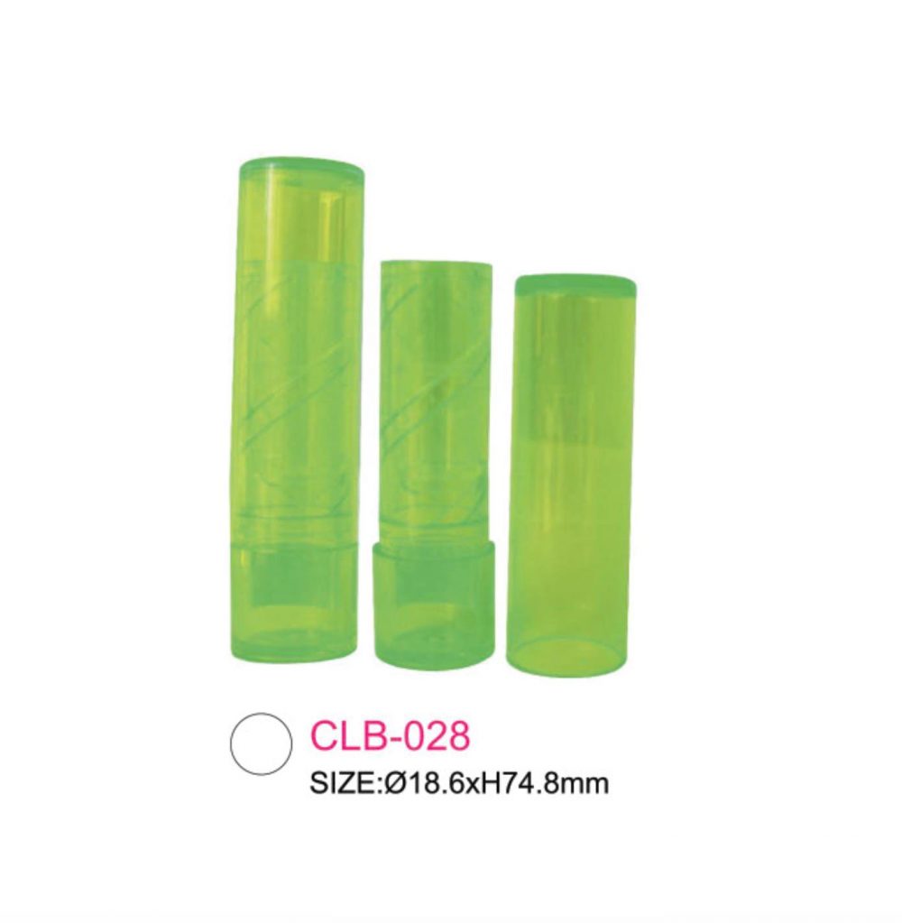 Packaging tabung wadah lip balm plastik berwarna hijau Kode: CLB-028