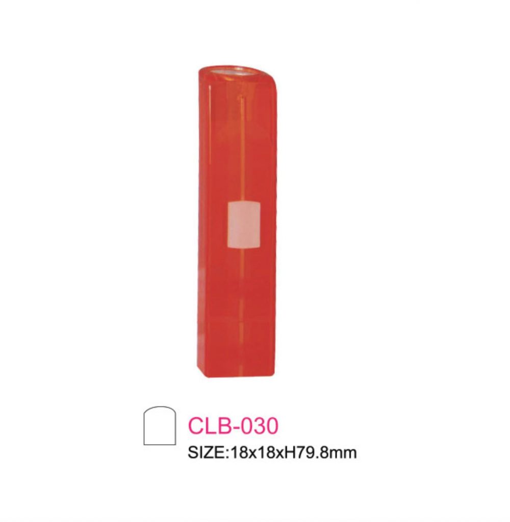 Packaging wadah lip balm model tabung berbahan plastik warna merah Kode: CLB-030