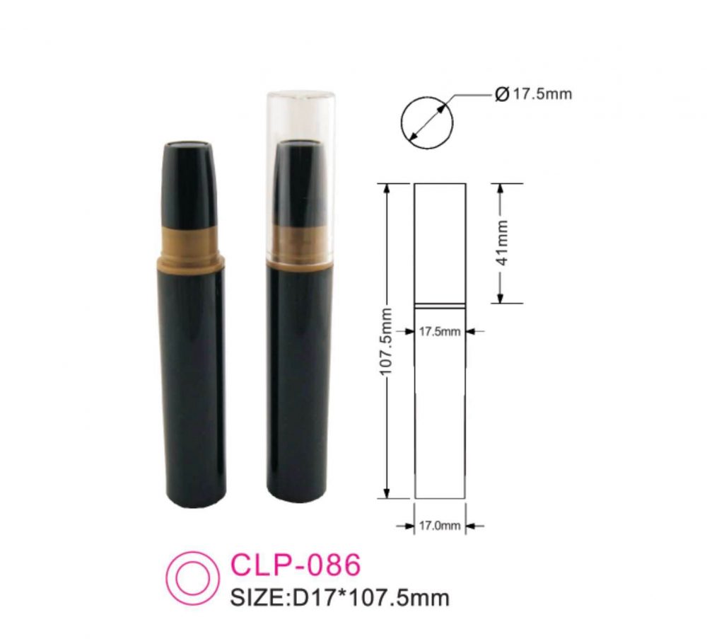 Packaging kosmetik lip & eye pen plastik kombinasi warna hitam & coklat Kode CLP-086