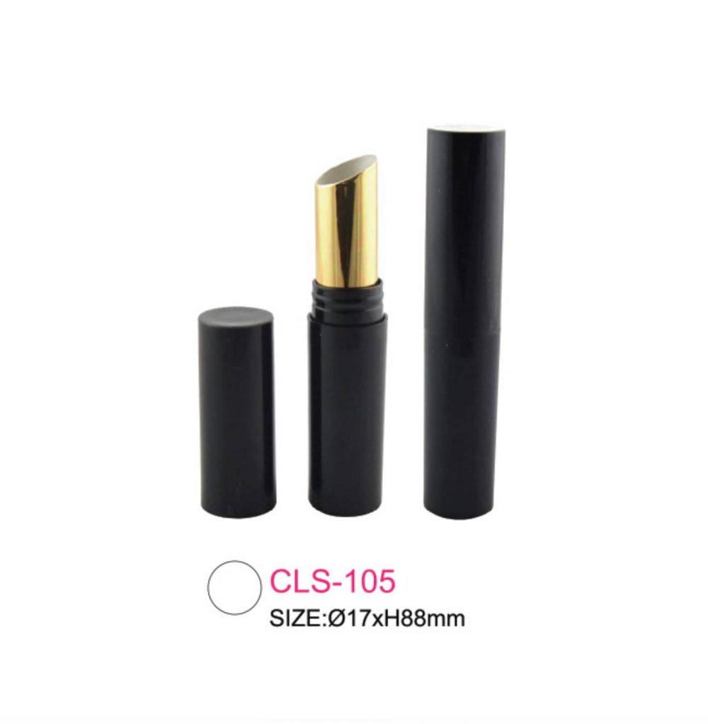 Packaging kosmetik lipstik tube paduan warna hitam & gold Kode CLS-105