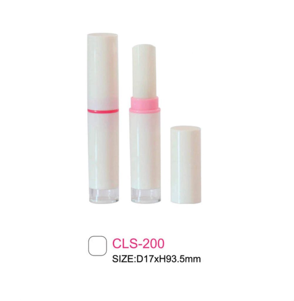 Packaging kosmetik lipstik tube plastik paduan warna putih & pink Kode CLS-200