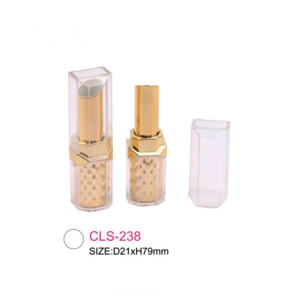 Packaging kosmetik lipstik plastik model persegi tutup transparan Kode CLS-238
