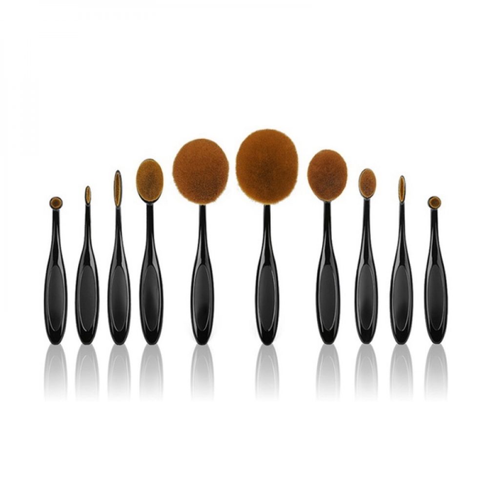 Set kuas rias makeup brushes bentuk bulat gagang silinder Kode: DMBR-1