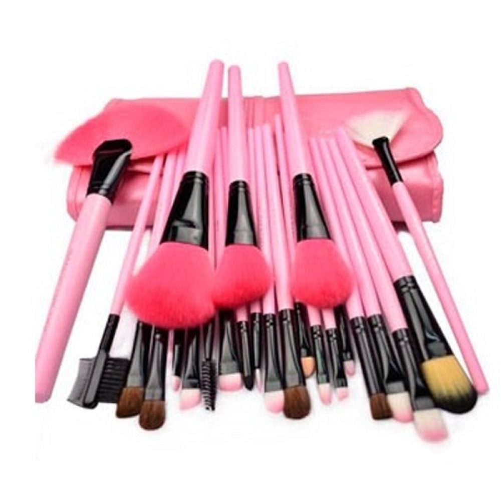 Aksesoris kecantikan set kuas rias wajah profesional gagang warna pink Kode DMBR-4 - Image 2