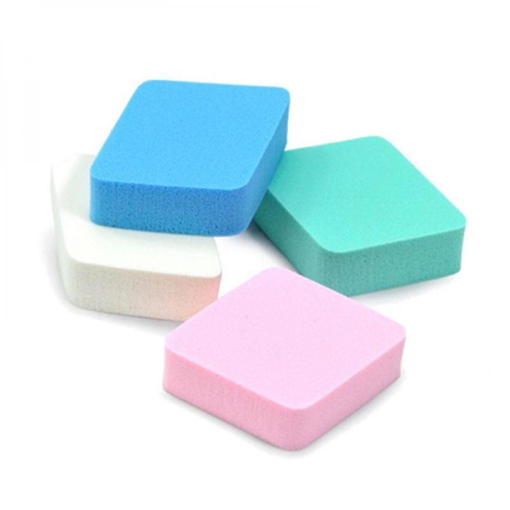 Aksesoris kecantikan spons rias wajah profesional alas bedak kosmetik bentuk kotak aneka warna Kode DMSP-3