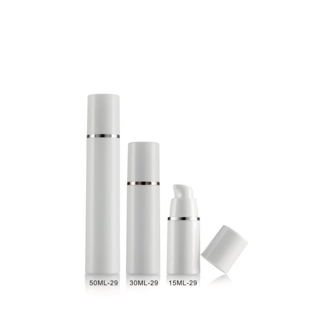 Packaging skin care bentuk tube bahan plastik PP model pump warna putih ukuran 15ml, 30ml & 50ml | SL-29