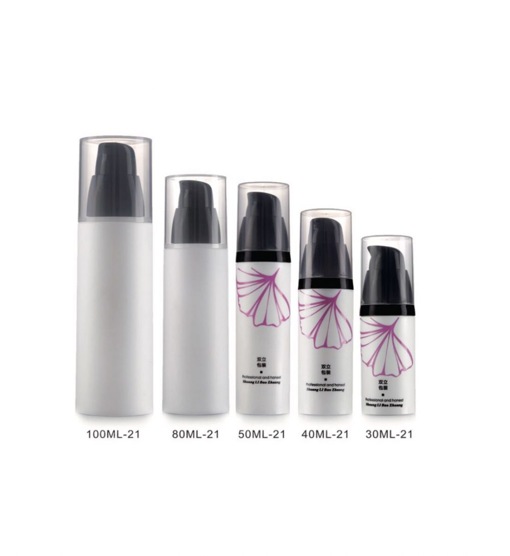 Packaging skin care bentuk tube bahan akrilik model pump warna hitam putih aneka ukuran. | SL-21