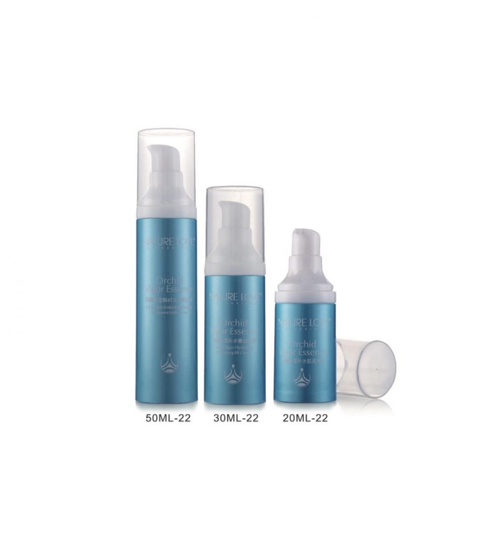 Packaging skin care bentuk tube bahan plastik PP model pump warna biru putih ukuran 20ml, 30ml & 50ml | SL-22