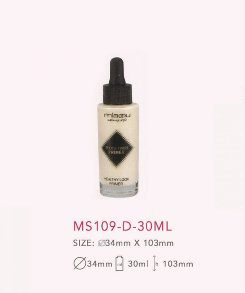 Packaging skin care bentuk tube bahan kacatutup putar hitam kapasitas 30ml | MS109D-30ML