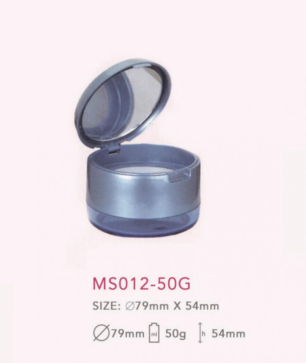 Packaging skin care bentuk jar bahan kaca warna abu-abu dilengkapi cermin kapasitas 50g | MS012-50GR