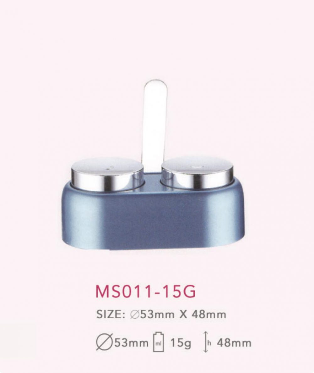 Packaging skin care bentuk jar bahan kaca warna abu-abu tutup silver kapasitas 15g | MS011-15GR