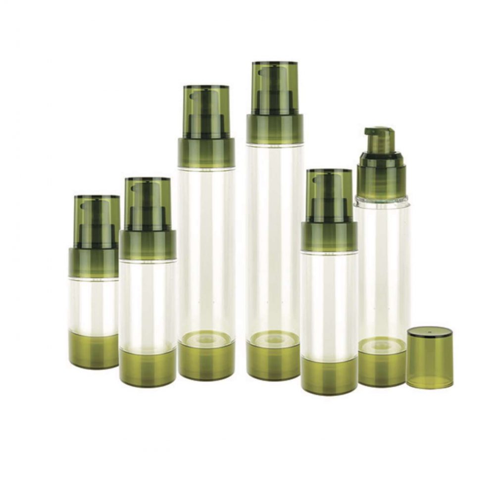 Packaging skin care bentuk tube model pump bahan akrilik warna hijau aneka ukuran | MY-102-1-3