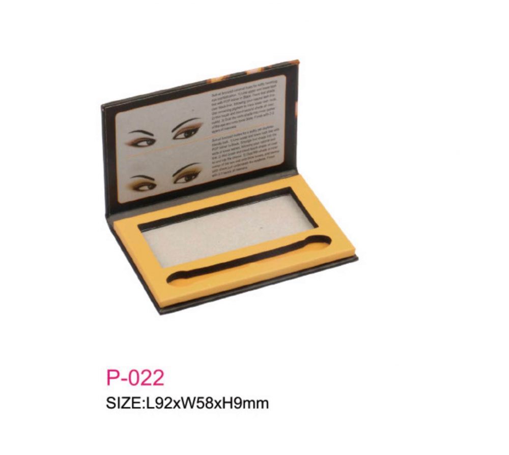Packaging kotak paper case untuk produk kecantikan eyelash warna hitam & kuning Kode P-022