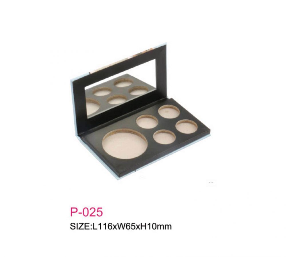 Packaging kertas kosmetik model persegipanjang paduan warna hitam & coklat dilengkapi cermin Kode P-025