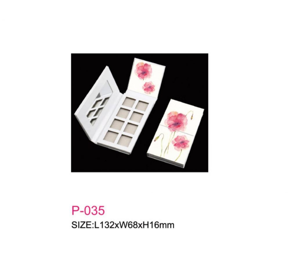 Packaging kertas kosmetik model persegipanjang warna putih dilengkapi cermin Kode P-035