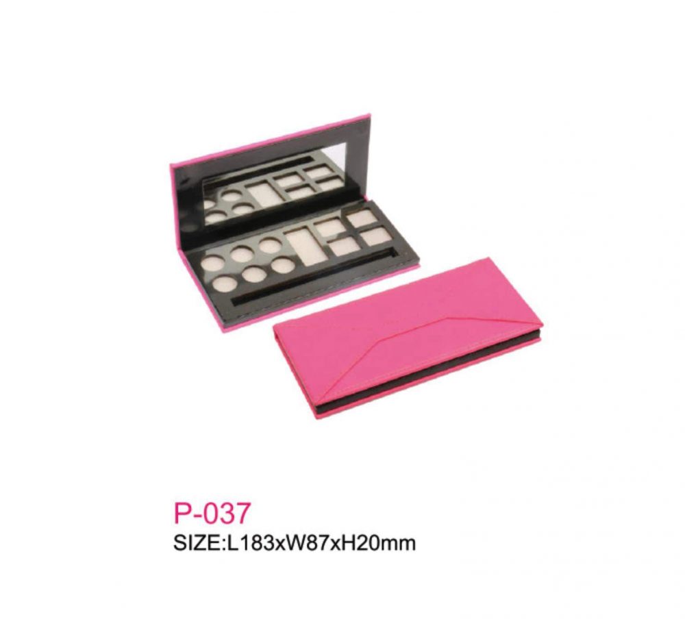 Packaging kemasan kertas kosmetik kotak persegi paduan warna pink & hitam dilengkapi cermin Kode P-037
